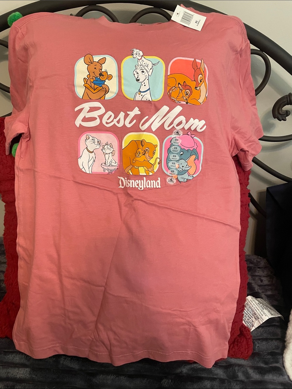 Disney Pink 'Best Mom' Short Sleeve Tee with Classic Disney Moms